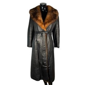 BLACK GENUINE LEATHER TRENCH COAT